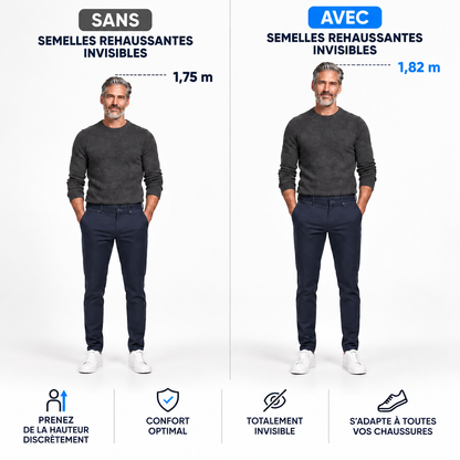 Semelles rehaussantes invisibles homme