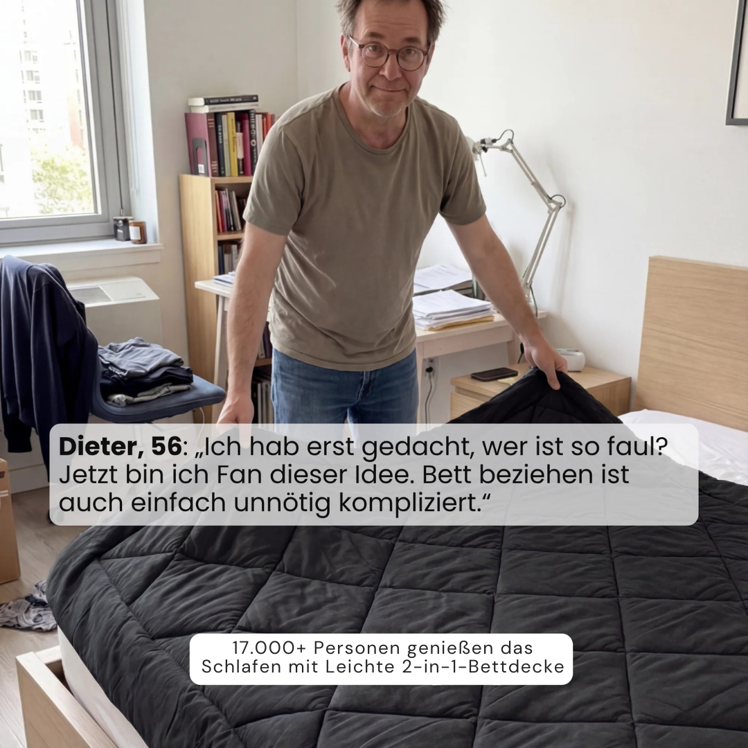 Leichte und atmungsaktive 2-in-1-Bettdecke ohne Bettlaken