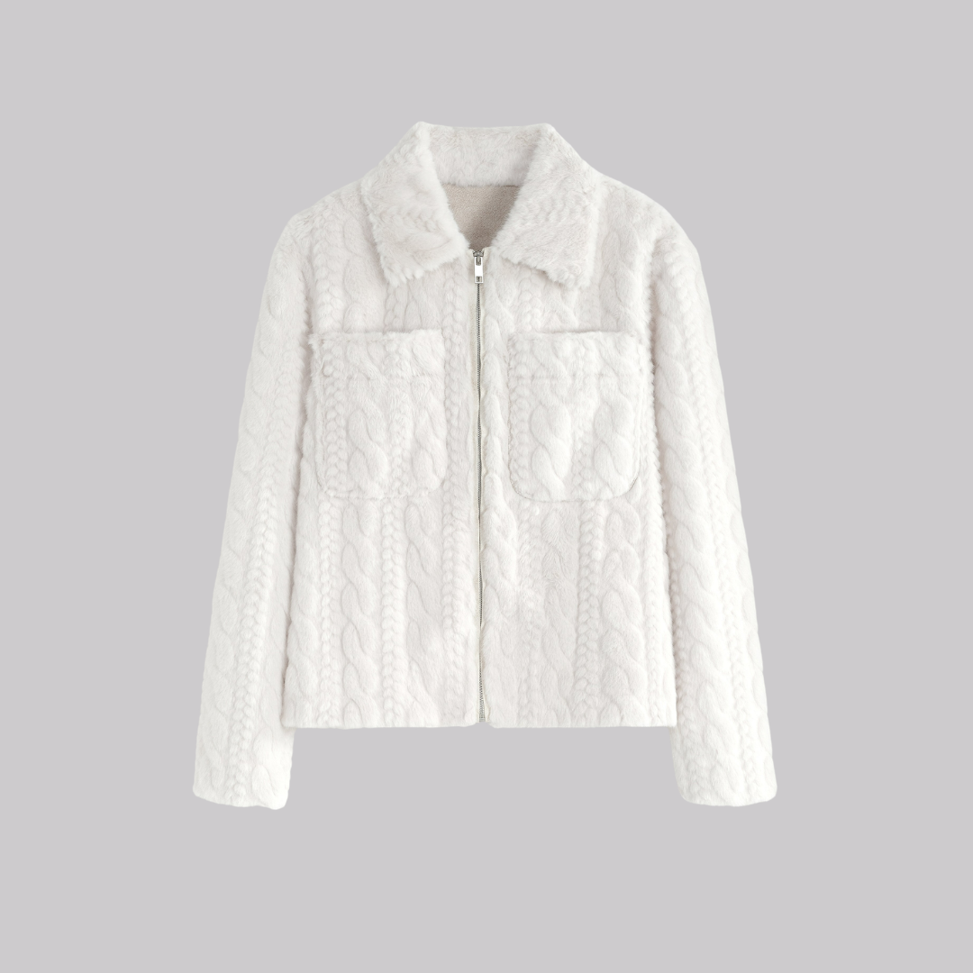 Weiße strukturierte Herrenjacke