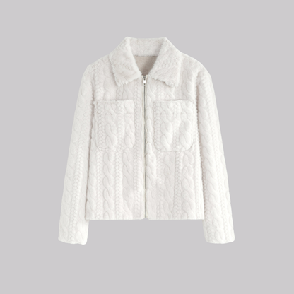 Weiße strukturierte Herrenjacke