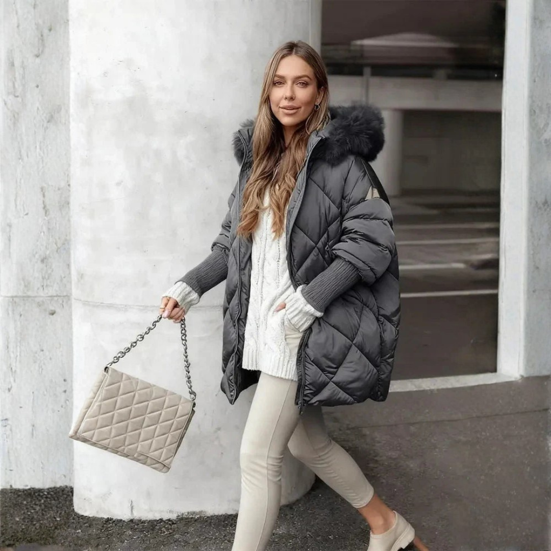 Manteau d'Hiver Quilté avec Capuche