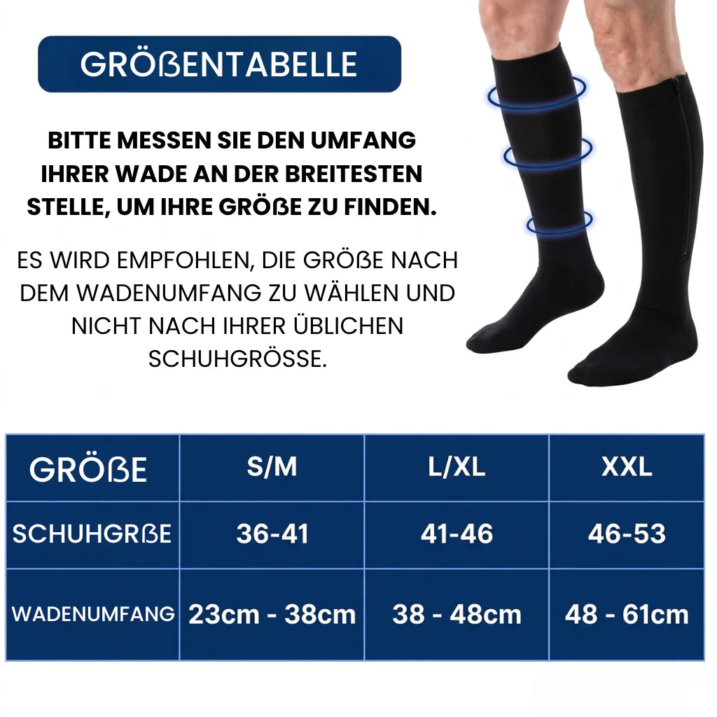 Kompressionsstrümpfe mit Reißverschluss