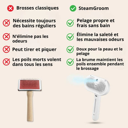Brosse Vapeur Douce pour Chiens & Chats