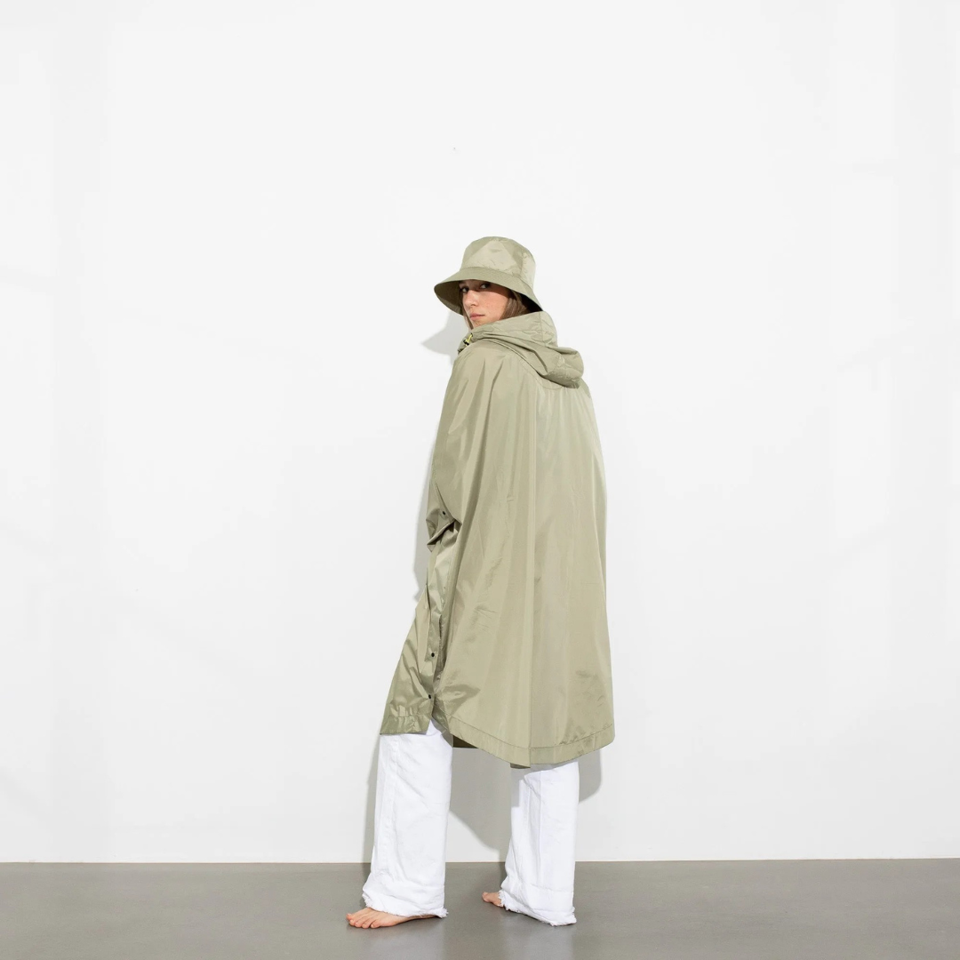 Imperméable long à capuche