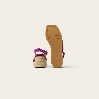 Espadrilles à plateforme motif léopard