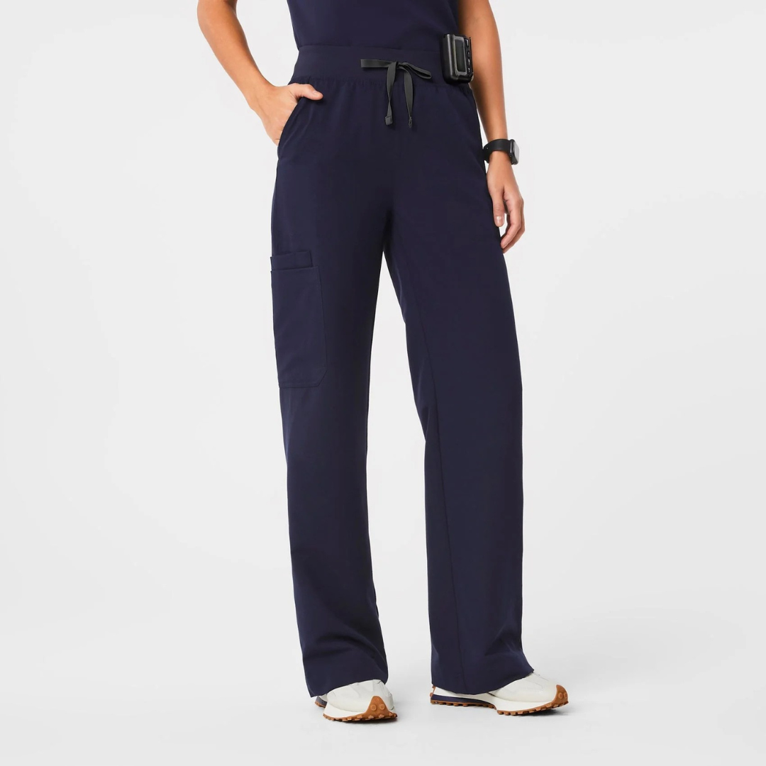 Pantalon Médical à Taille Haute et Jambes Larges