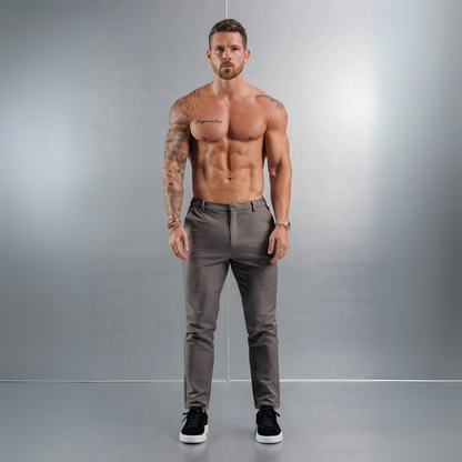 Pantalon en tissu élastique sable