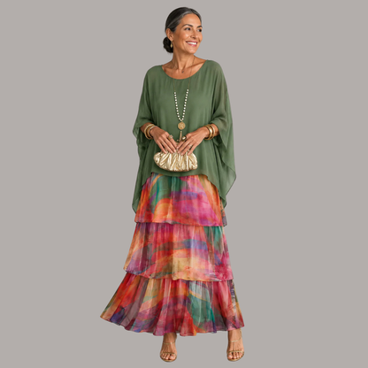 Elegantes und bequemes, fließendes langes Kleid für Damen