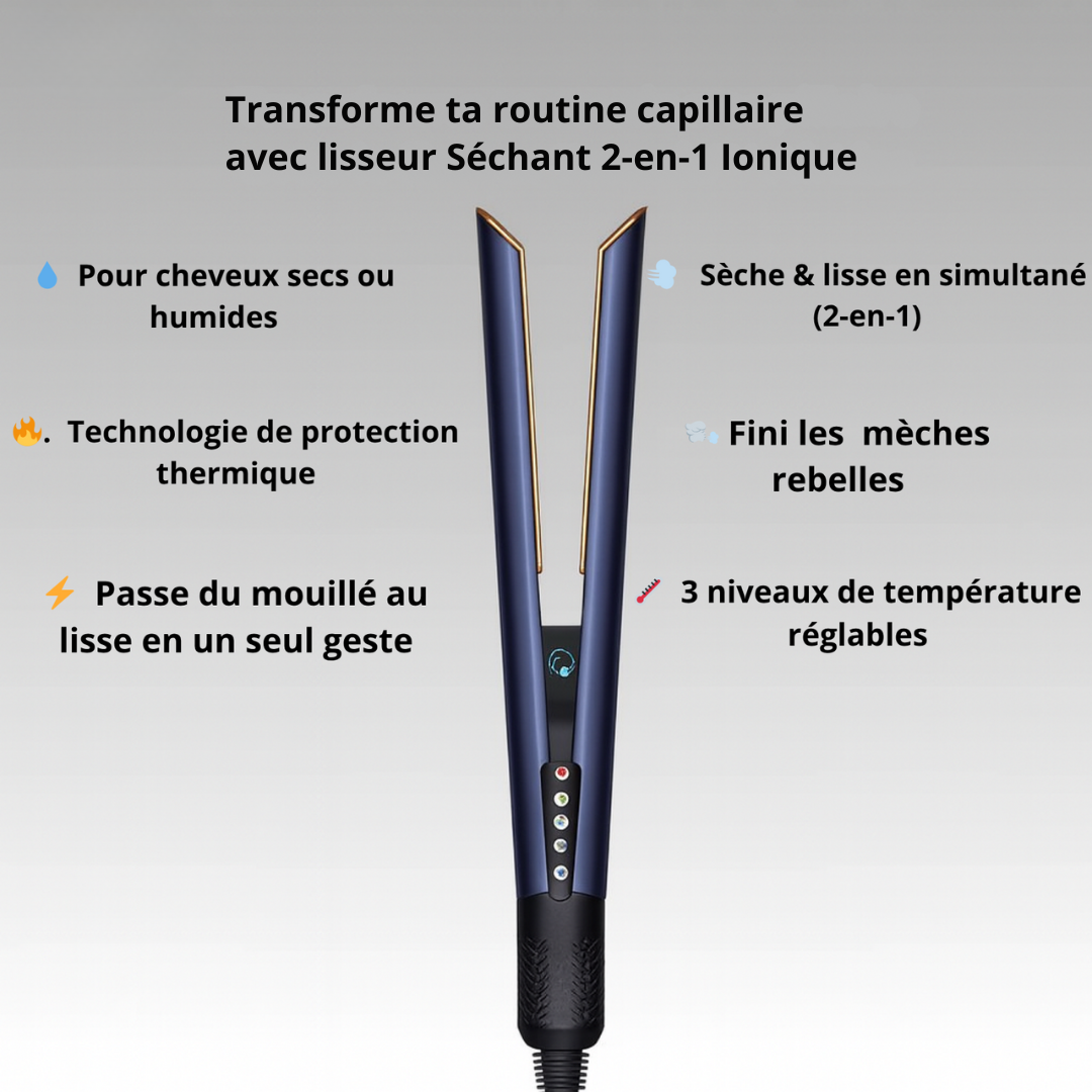 2-in-1 Ionen-Haarglätter mit Trocknerfunktion