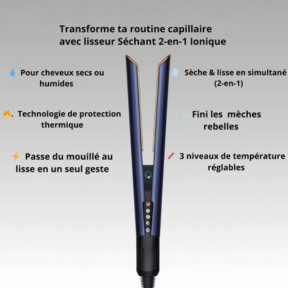 2-in-1 Ionen-Haarglätter mit Trocknerfunktion