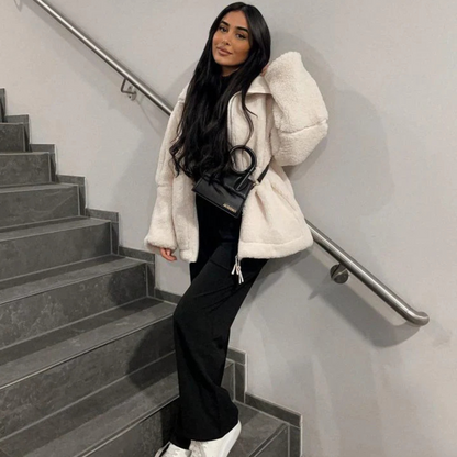 Weicher Teddy-Mantel Damen