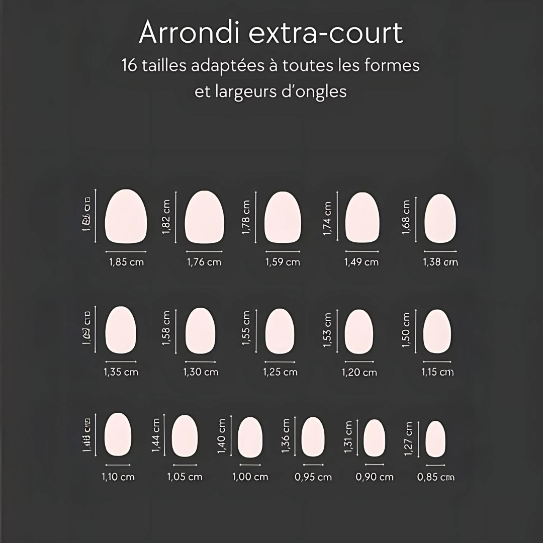 Set d'Ongles Blancs Extra Courts - Finition Naturelle