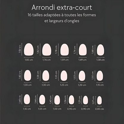 Set d'Ongles Blancs Extra Courts - Finition Naturelle