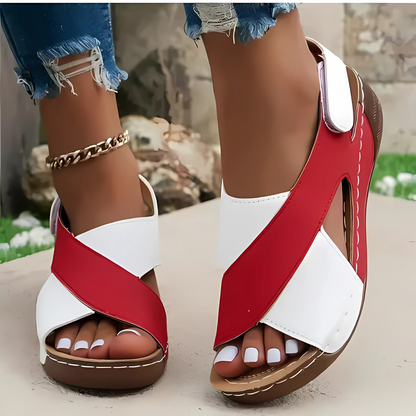 Sandales compensées femme colorées