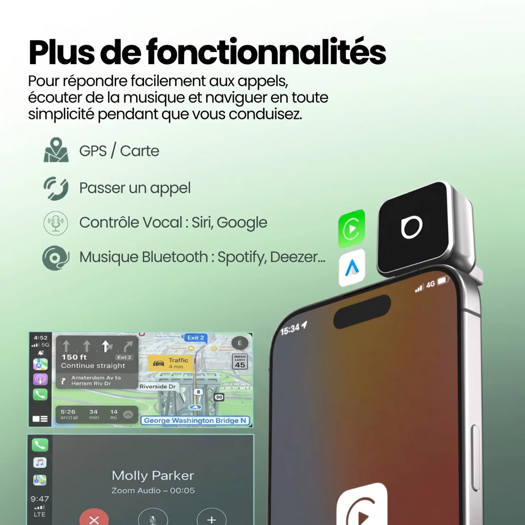 Mini Cube Connecteur CarPlay & Android Auto