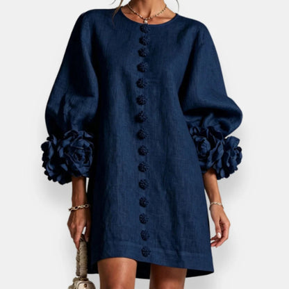 Strukturiertes Blumenkleid für Damen