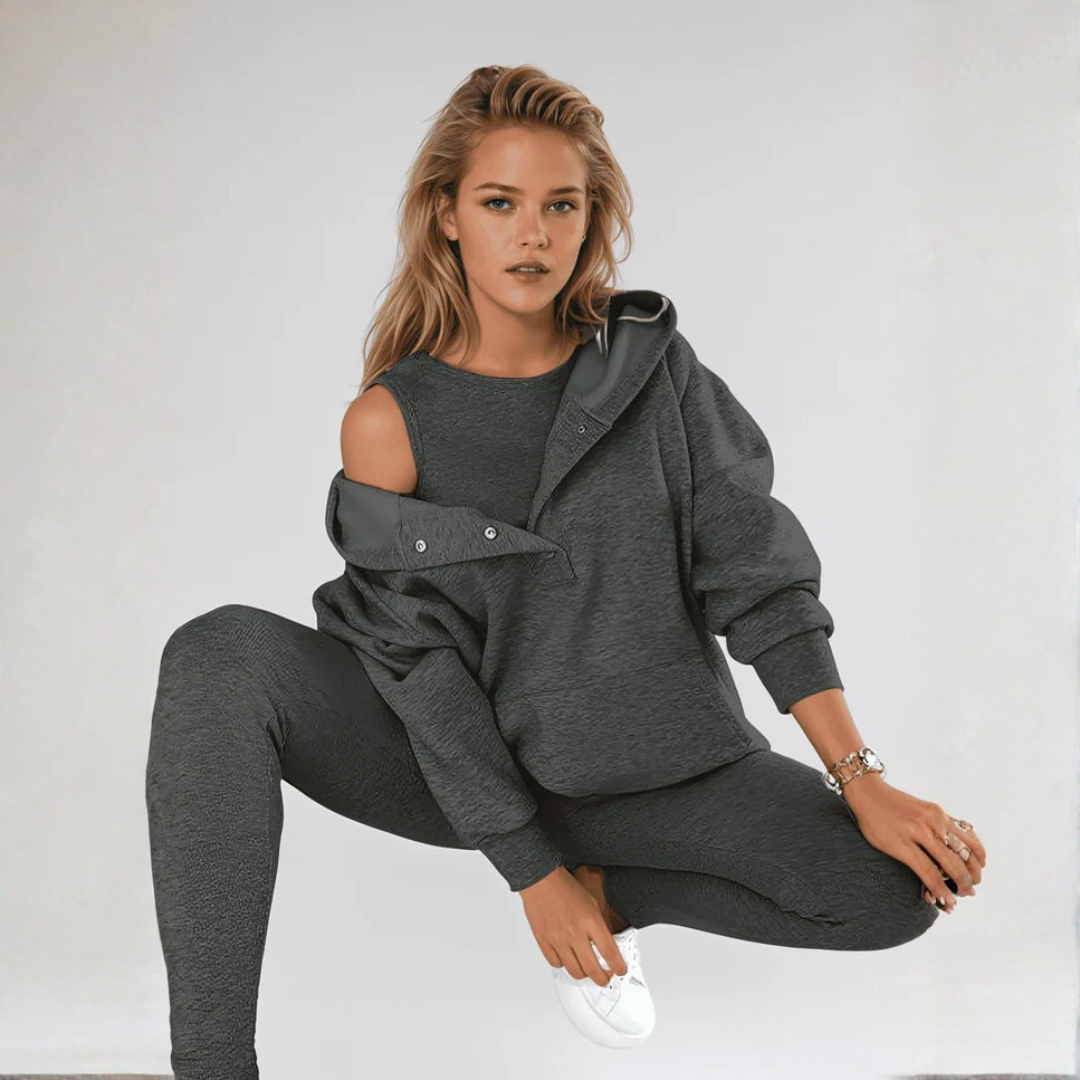 Ensemble Confortable | Sweat À Capuche, Gilet et Pantalon