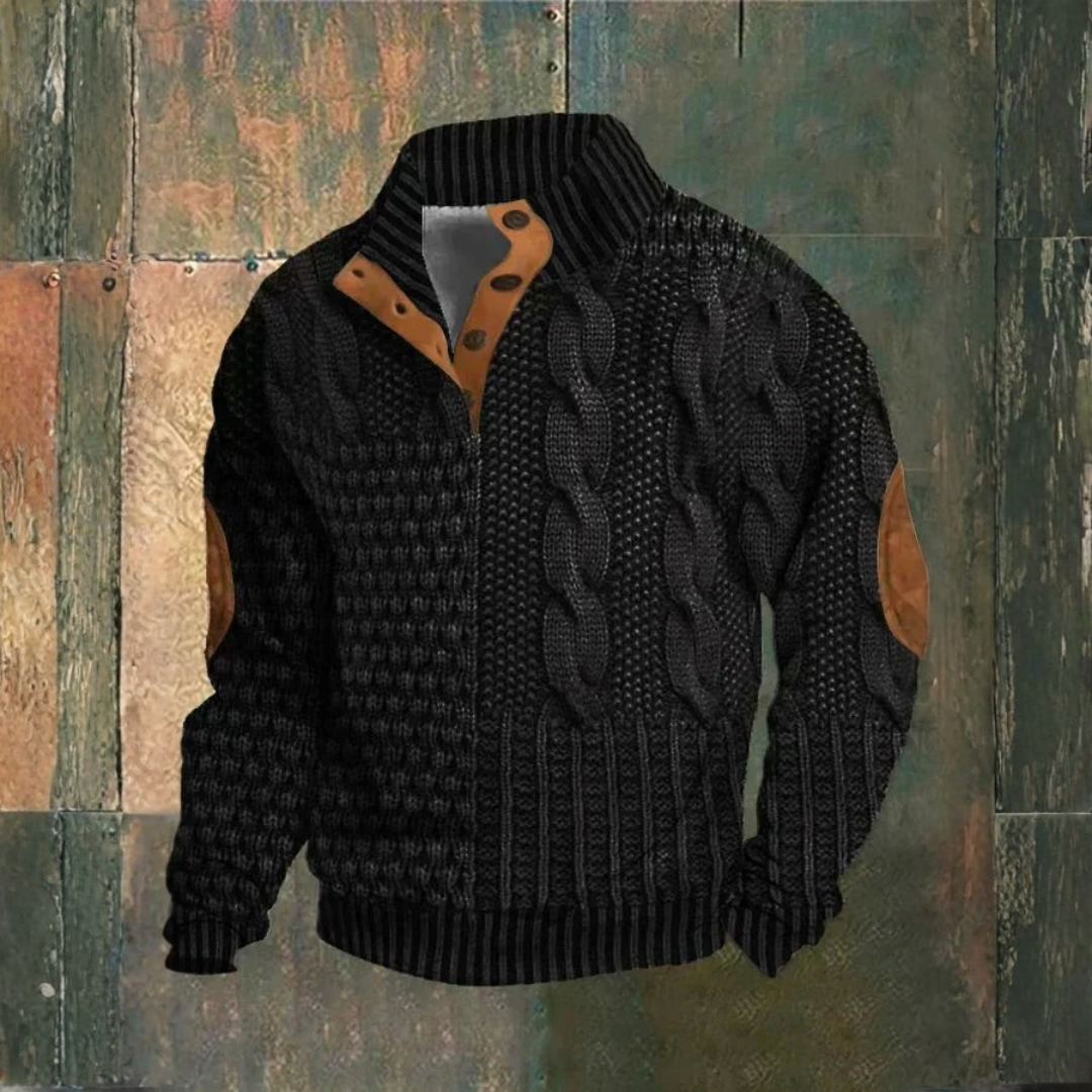 Pull vintage en maille structurée