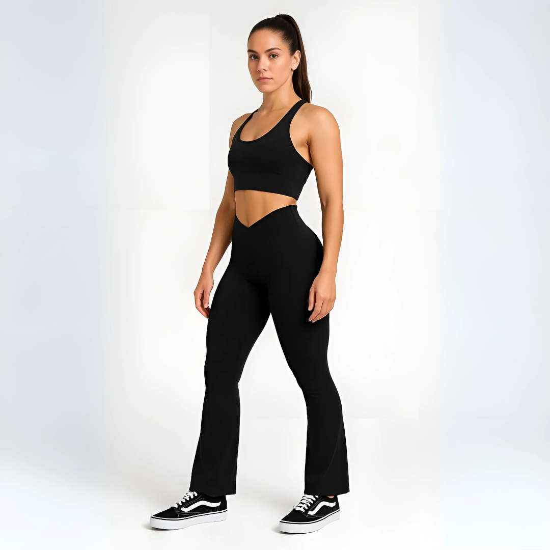 Figurformende Leggings mit Schlag