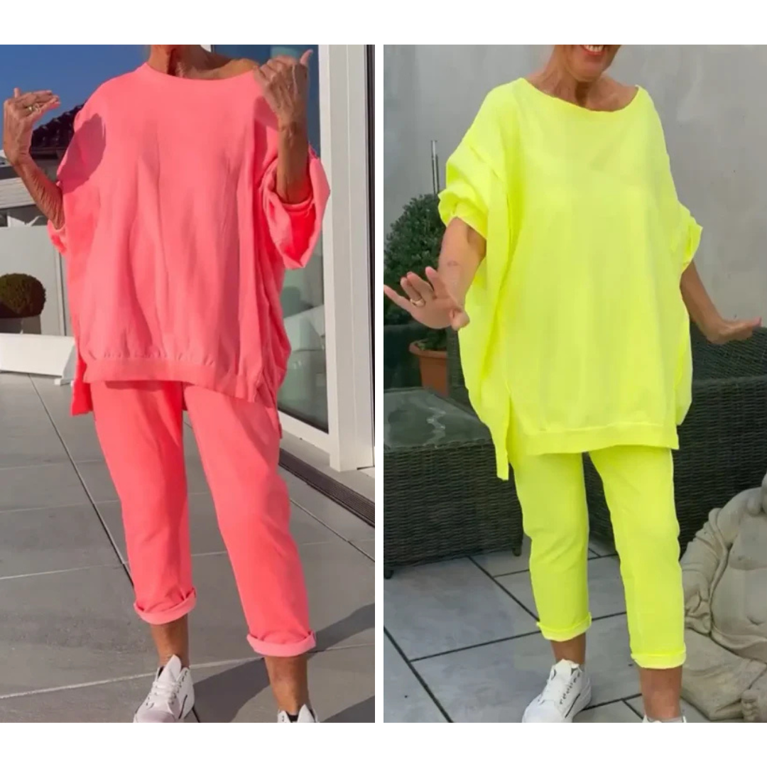 Loungewear-Set Damen – Pullover & verkürzte Hose