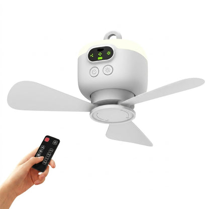 Tragbarer, wiederaufladbarer Ventilator mit LED und Fernbedienung