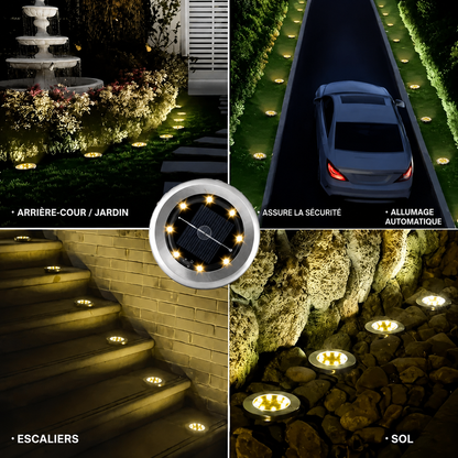 Lampe solaire extérieure LED en acier