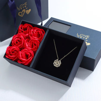 Collier 2-en-1 Trefle et Coeur