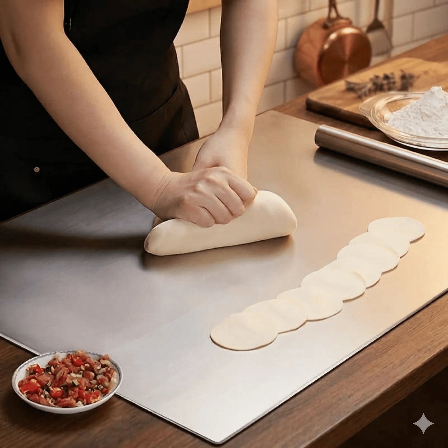 Rutschfeste Schneideunterlage aus Edelstahl für Küche und Backen