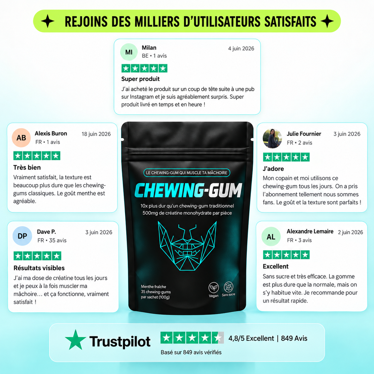 Kaugummi zum Kiefermuskeltraining