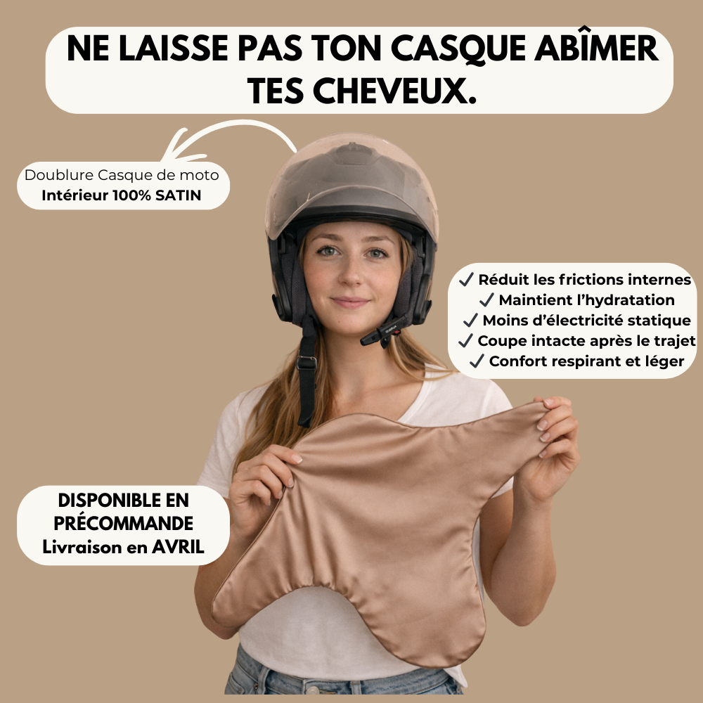 Doublure en satin pour casque de moto