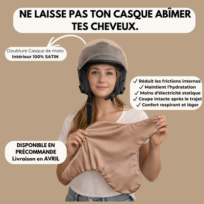 Doublure en satin pour casque de moto