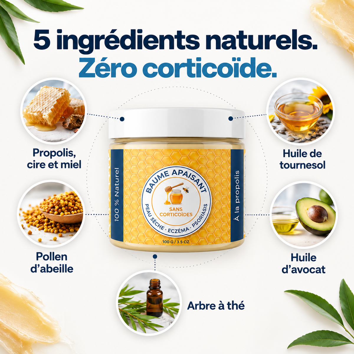 Baume Naturel Apaisant Psoriasis au Propolis