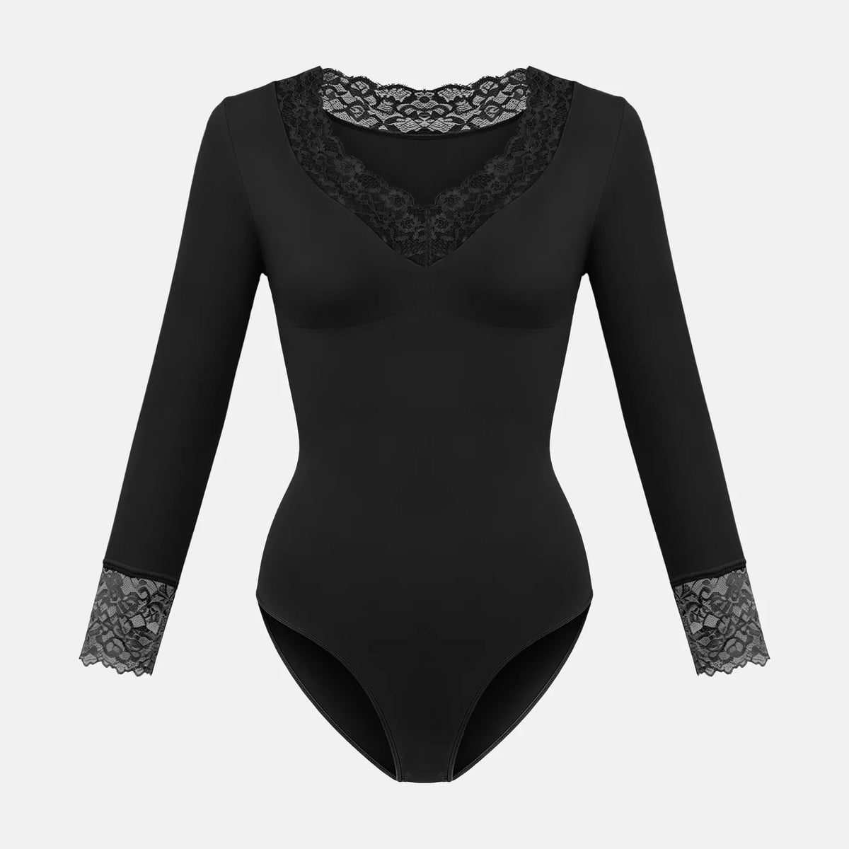 Figurformender Body aus Spitze mit V-Ausschnitt