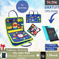 Bleu : 16 activités + Ebook & Mini Tablette Color Pad OFFERTS