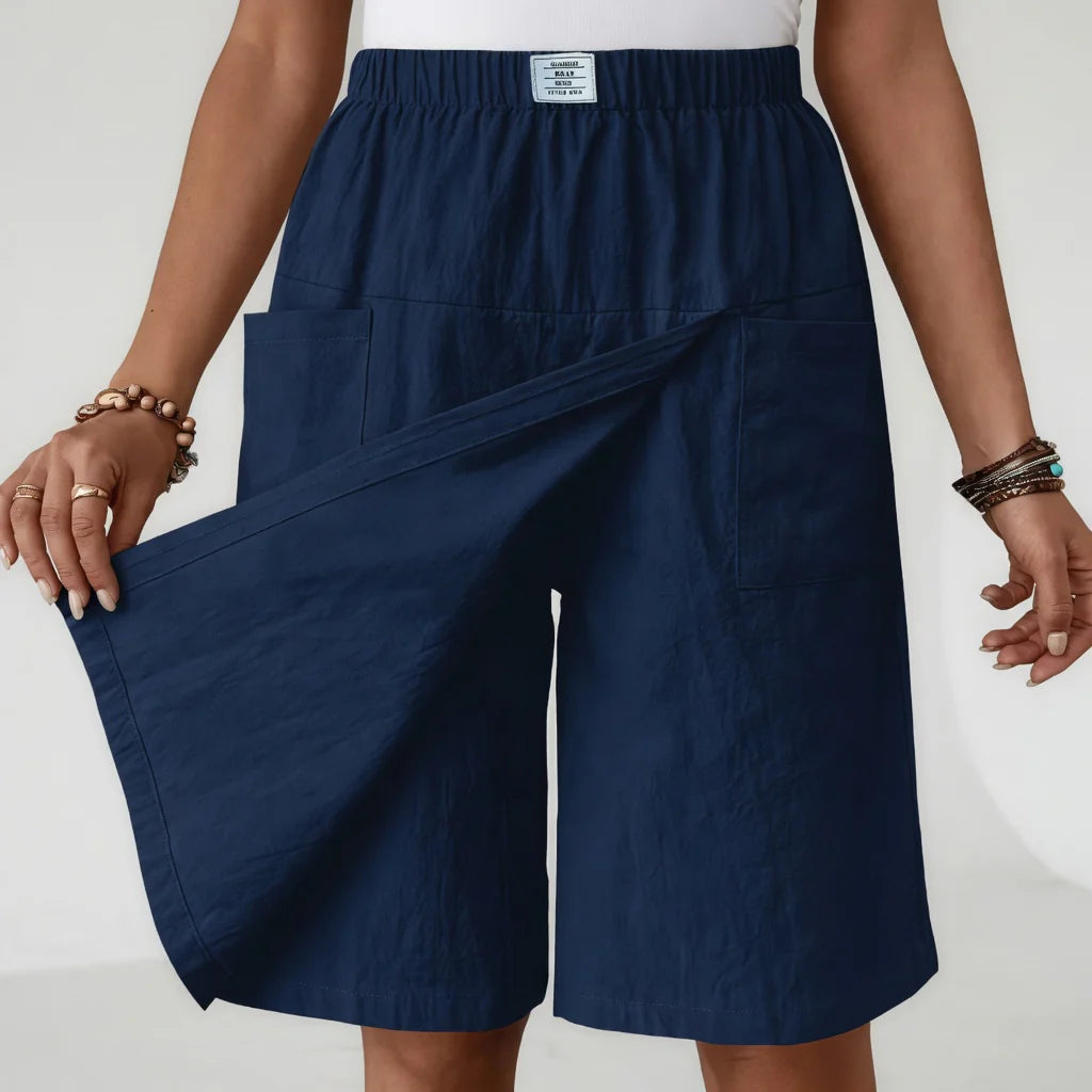 Short taille élastique avec poches