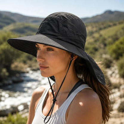 Chapeau de Soleil Large Bord Ajustable