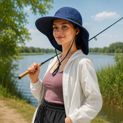 Chapeau de Soleil Large Bord Ajustable