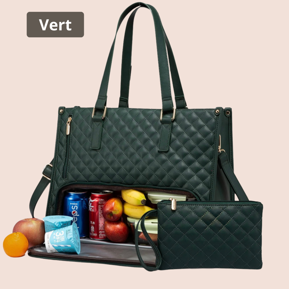 Elegante und praktische Tragetasche aus gestepptem Leder