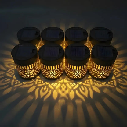 Lampe solaire extérieure décorative avec projection lumineuse élégante