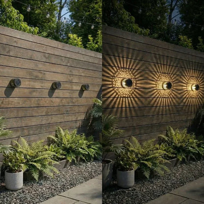 Lampe solaire extérieure décorative avec projection lumineuse élégante