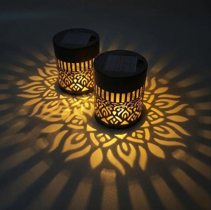 Lampe solaire extérieure décorative avec projection lumineuse élégante