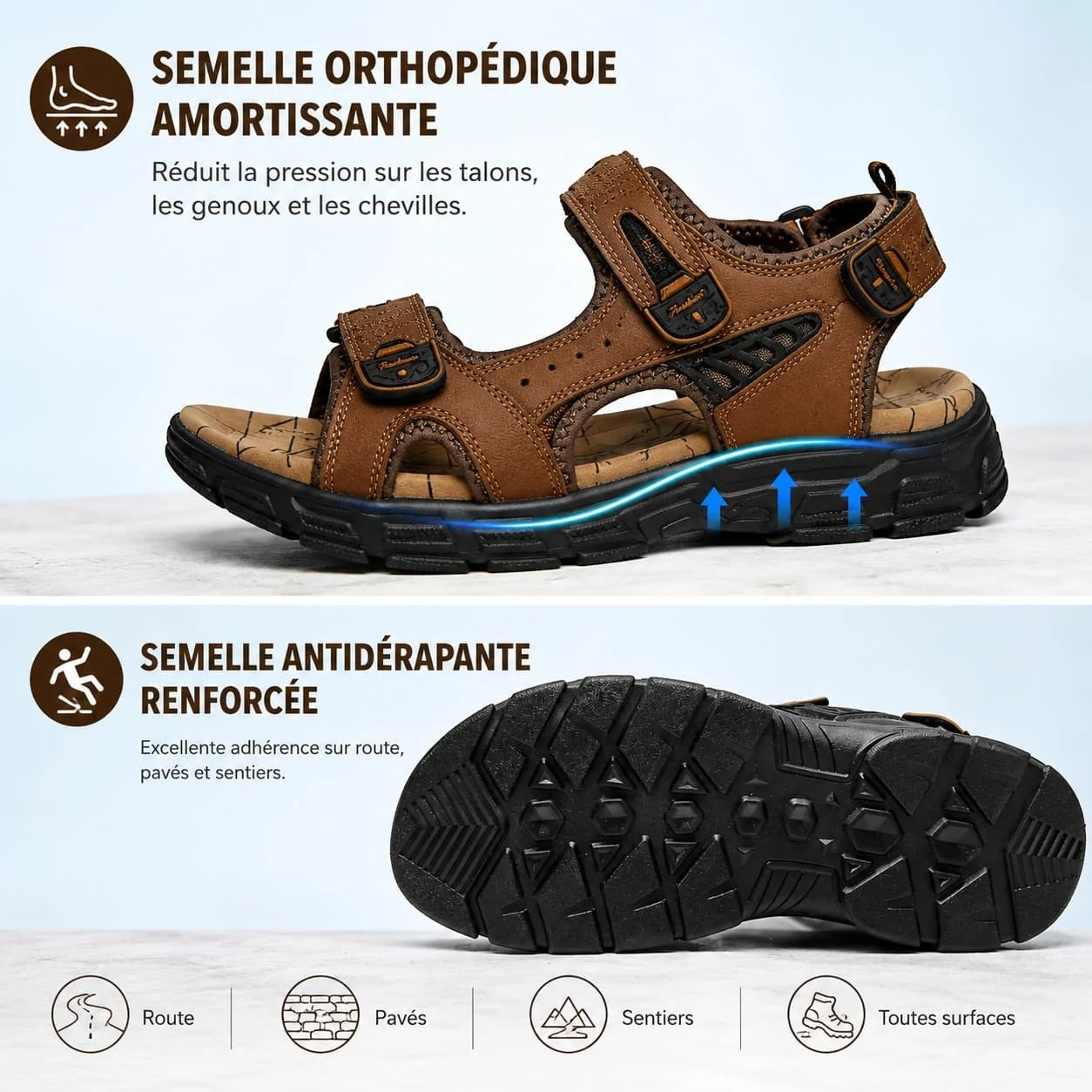 Orthopädische Ledersandalen