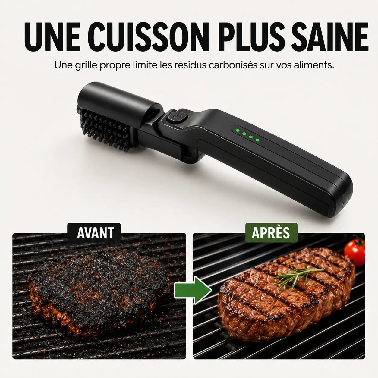 Elektrische Rotationsbürste für Grillrost und Plancha