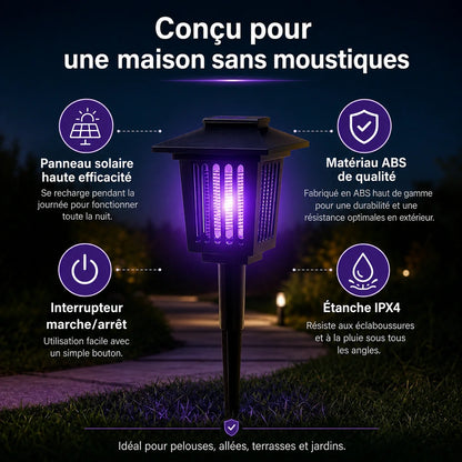 Lampe Solaire Anti-Insectes Extérieur