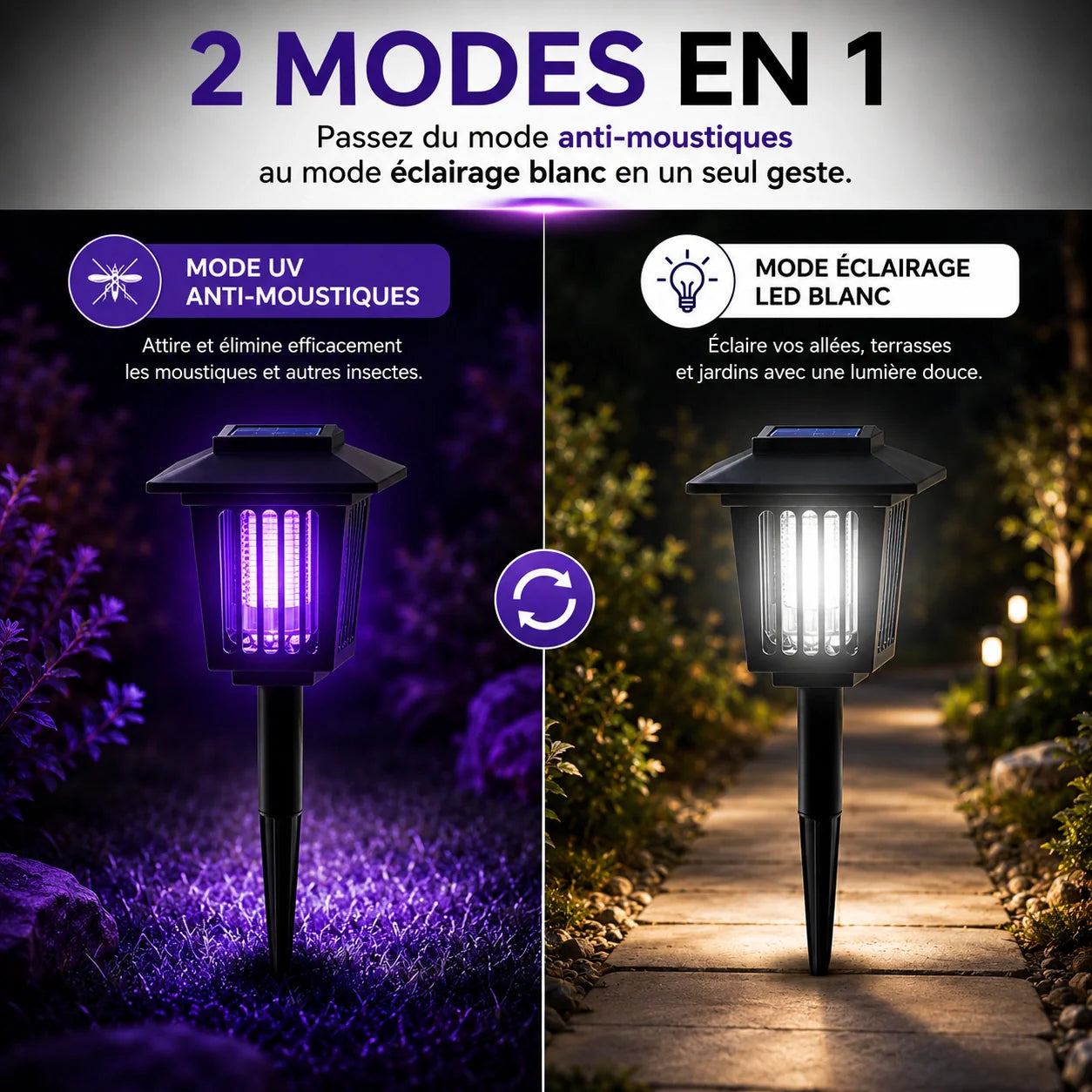 Lampe Solaire Anti-Insectes Extérieur