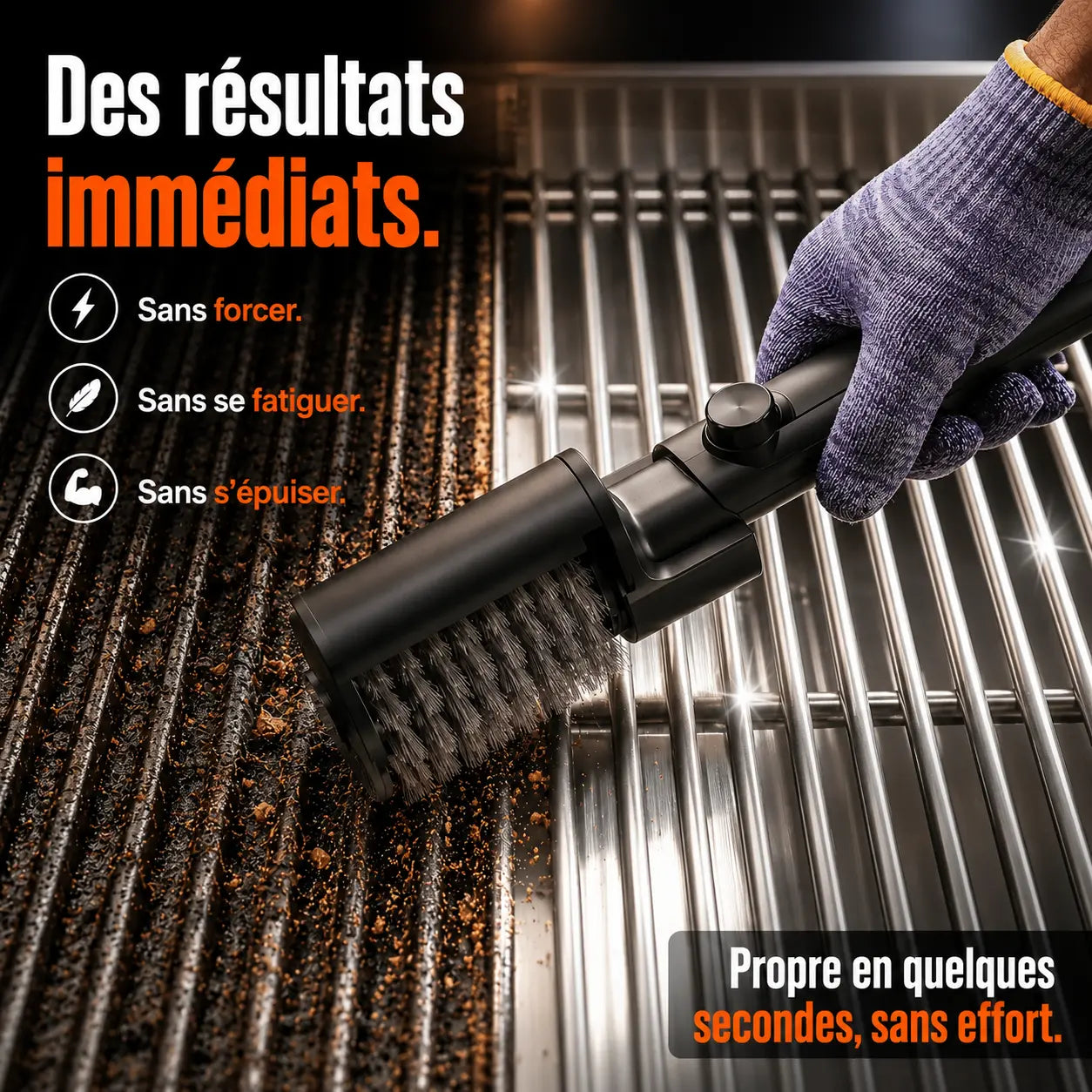 Elektrische Rotationsbürste für Grillrost und Plancha