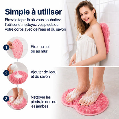 Tapis exfoliant silicone pieds