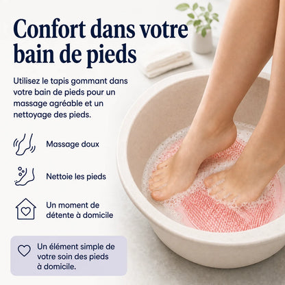 Tapis exfoliant silicone pieds