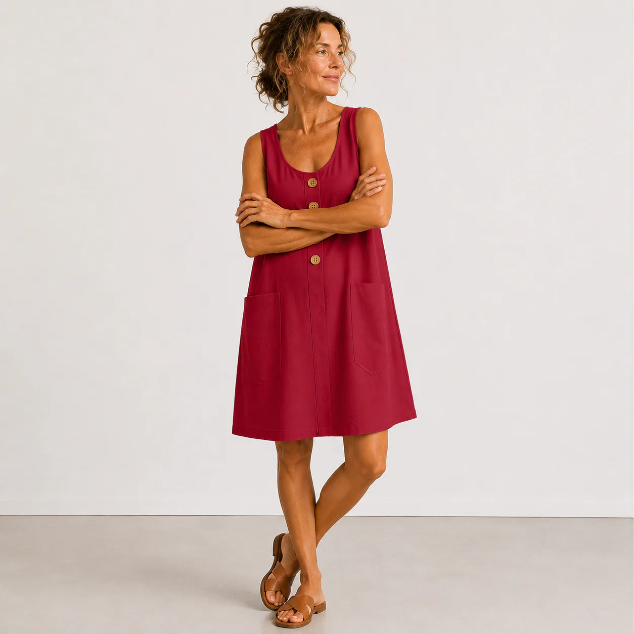 Robe coton et lin légère femme