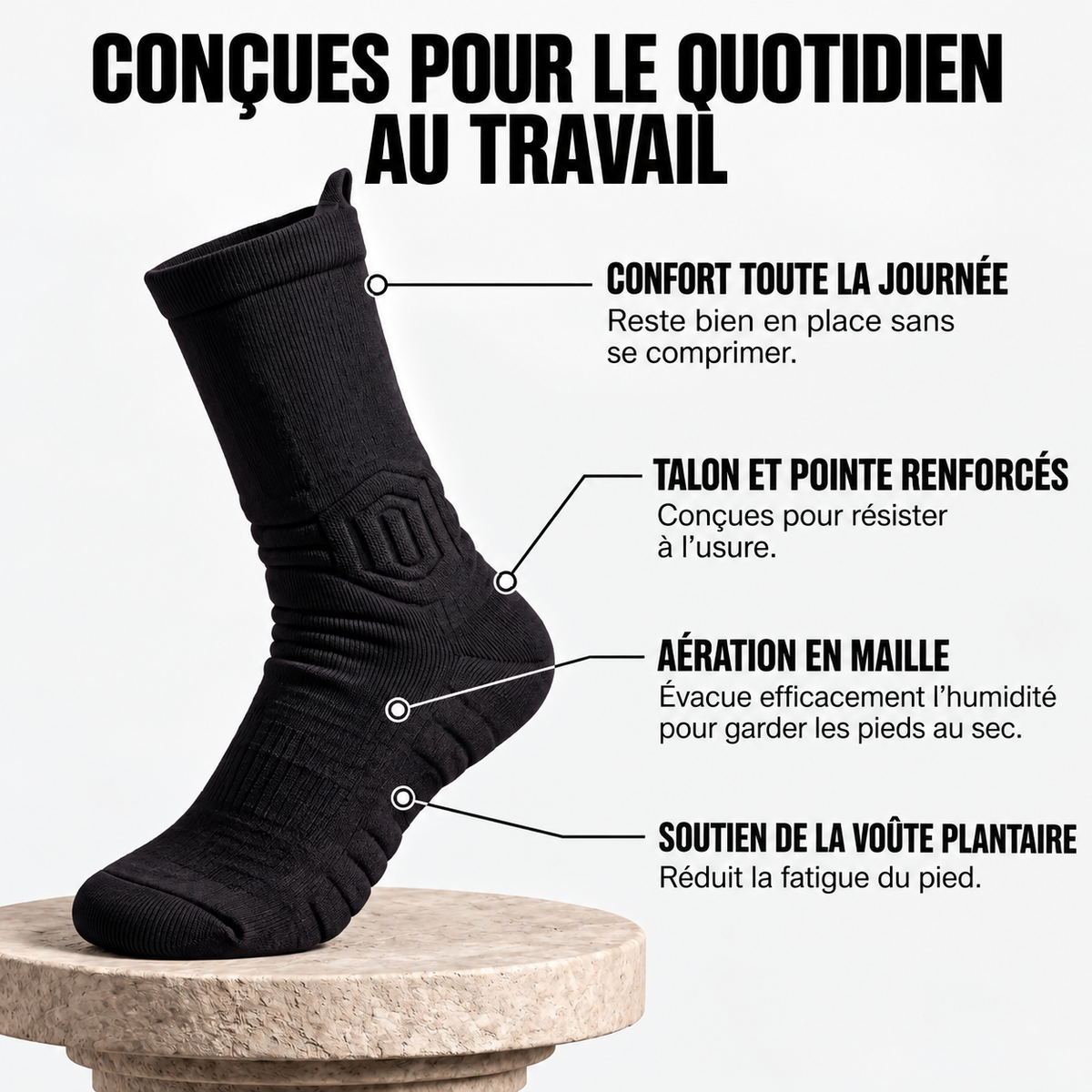 Chaussettes de Travail en Bambou
